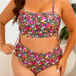 Plus size floral bathing suit